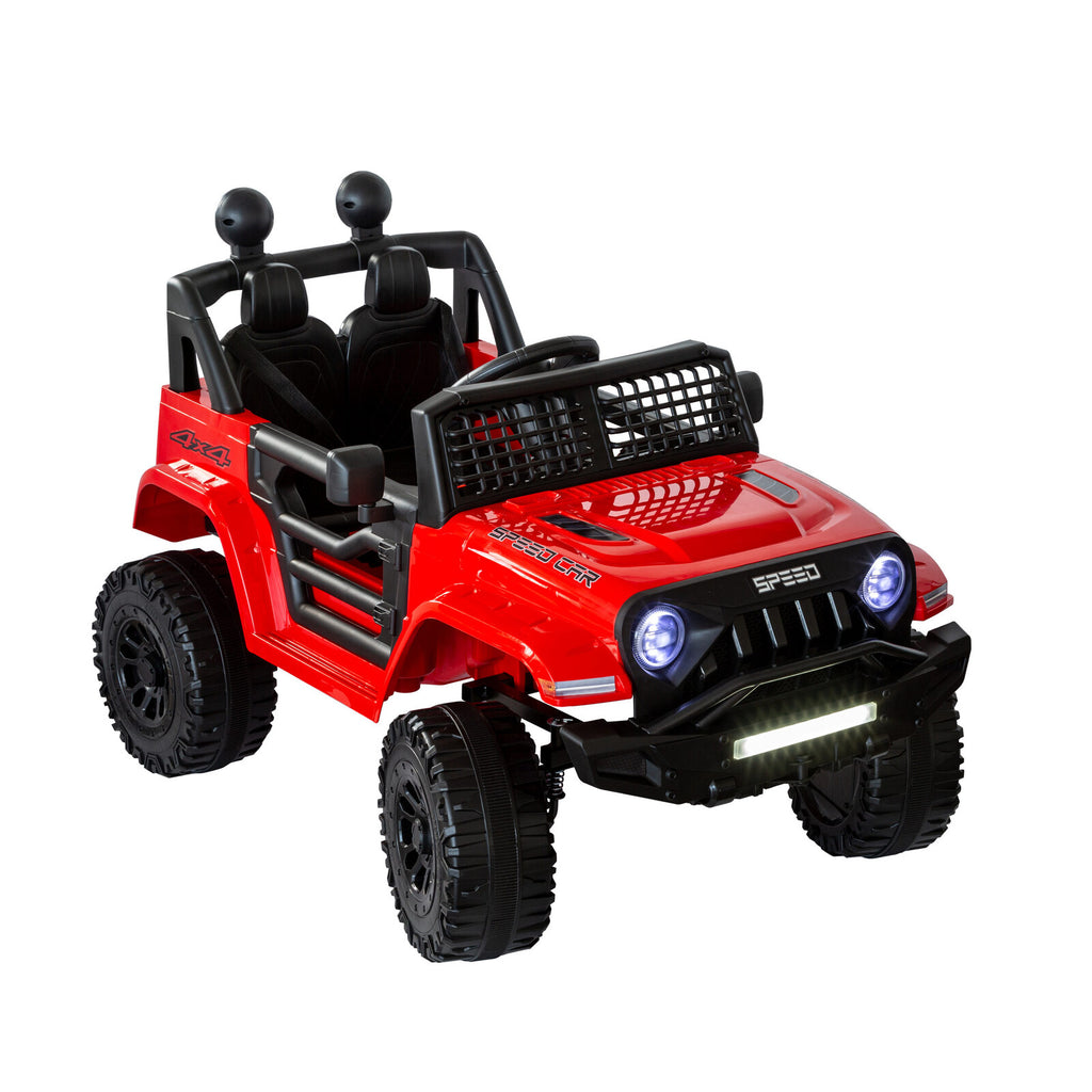 12V Jeep-Inspired Kids Electric Ride-On Car, Red