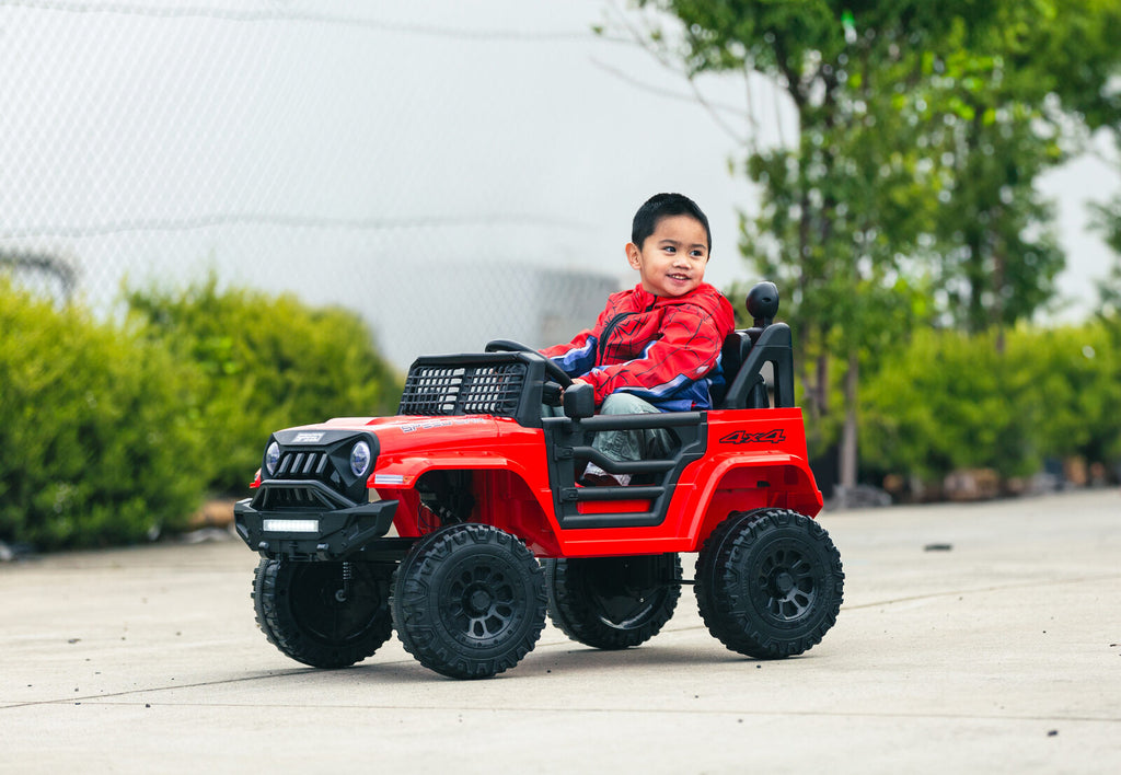 12V Jeep-Inspired Kids Electric Ride-On Car, Red