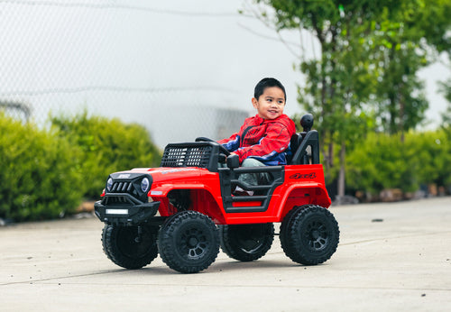 12V Jeep-Inspired Kids Electric Ride-On Car, Red