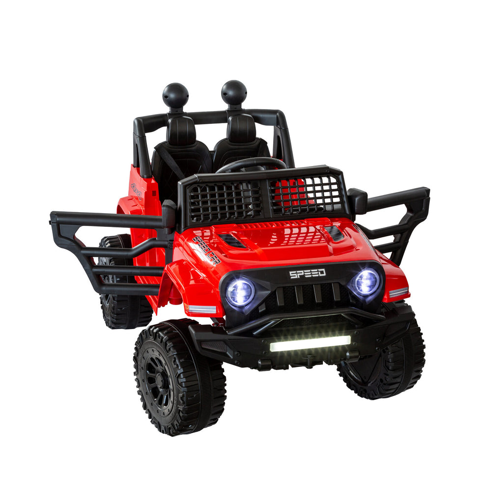 12V Jeep-Inspired Kids Electric Ride-On Car, Red
