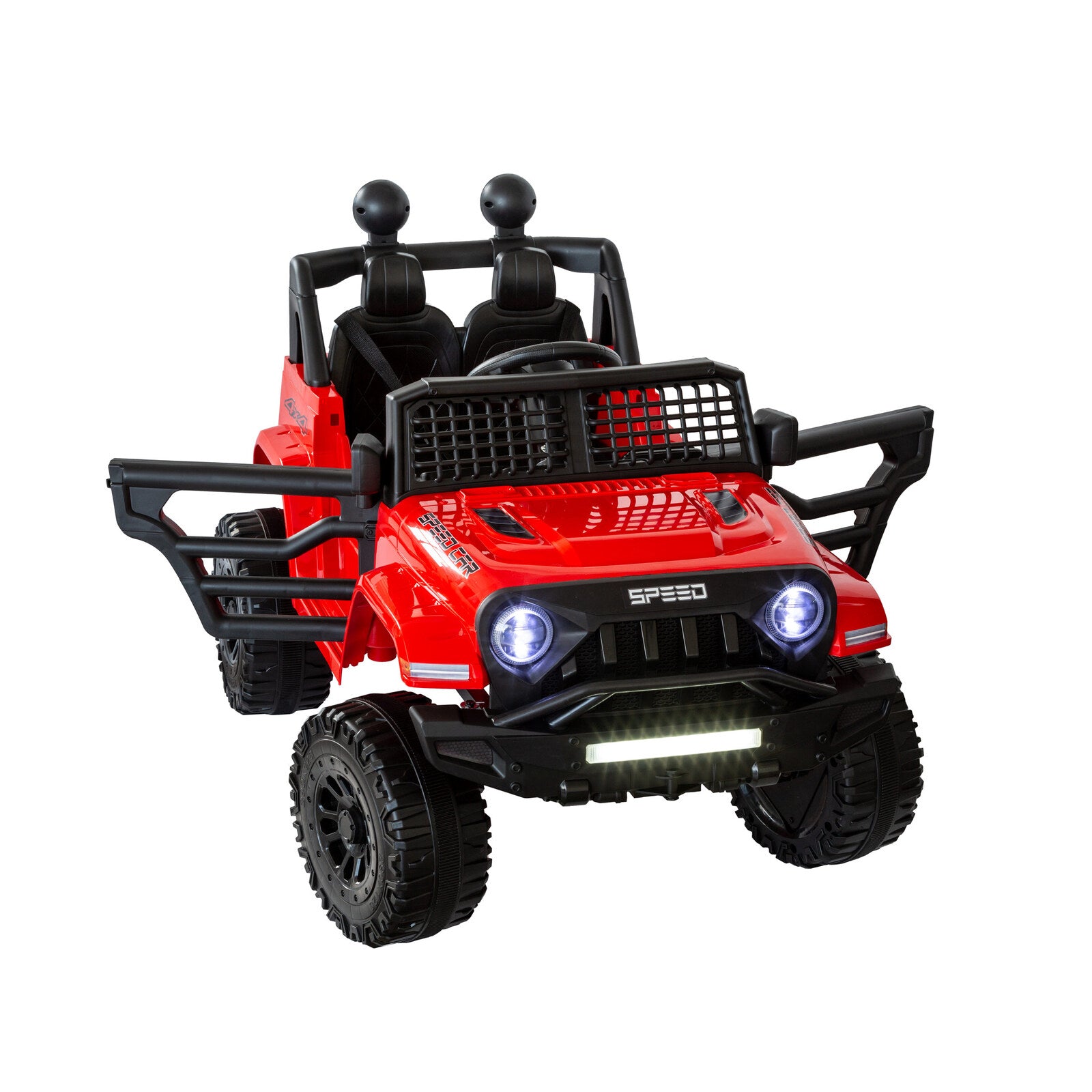 12V Jeep-Inspired Kids Electric Ride-On Car, Red