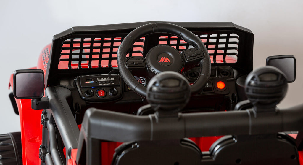 12V Jeep-Inspired Kids Electric Ride-On Car, Red