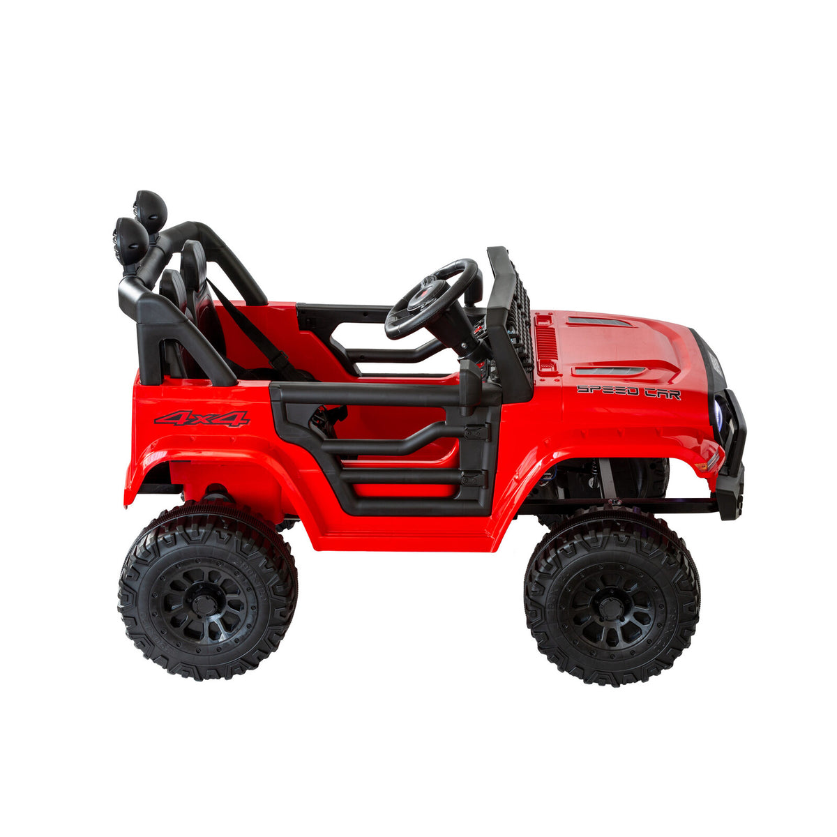 12V Jeep-Inspired Kids Electric Ride-On Car, Red