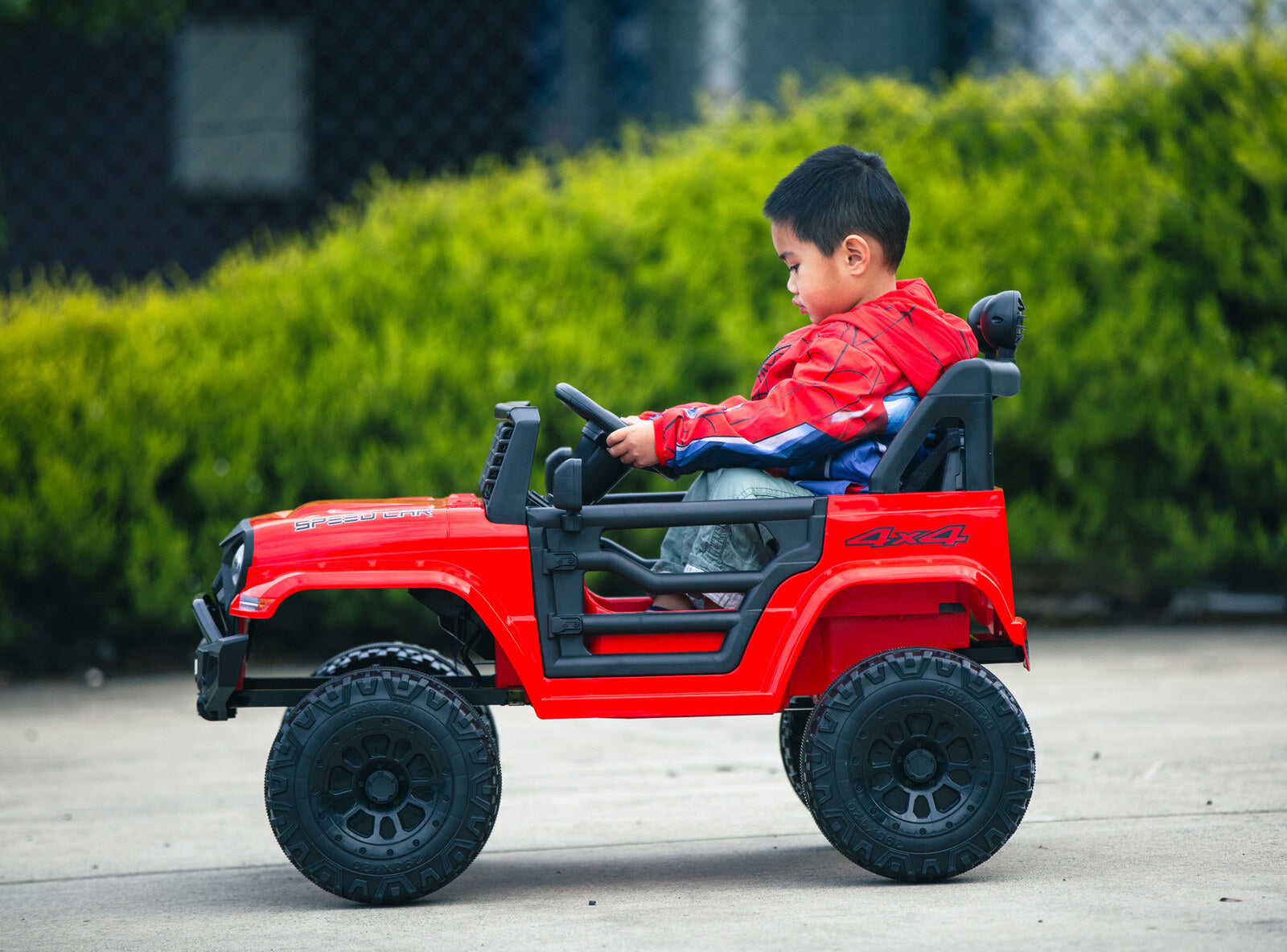 12V Jeep-Inspired Kids Electric Ride-On Car, Red