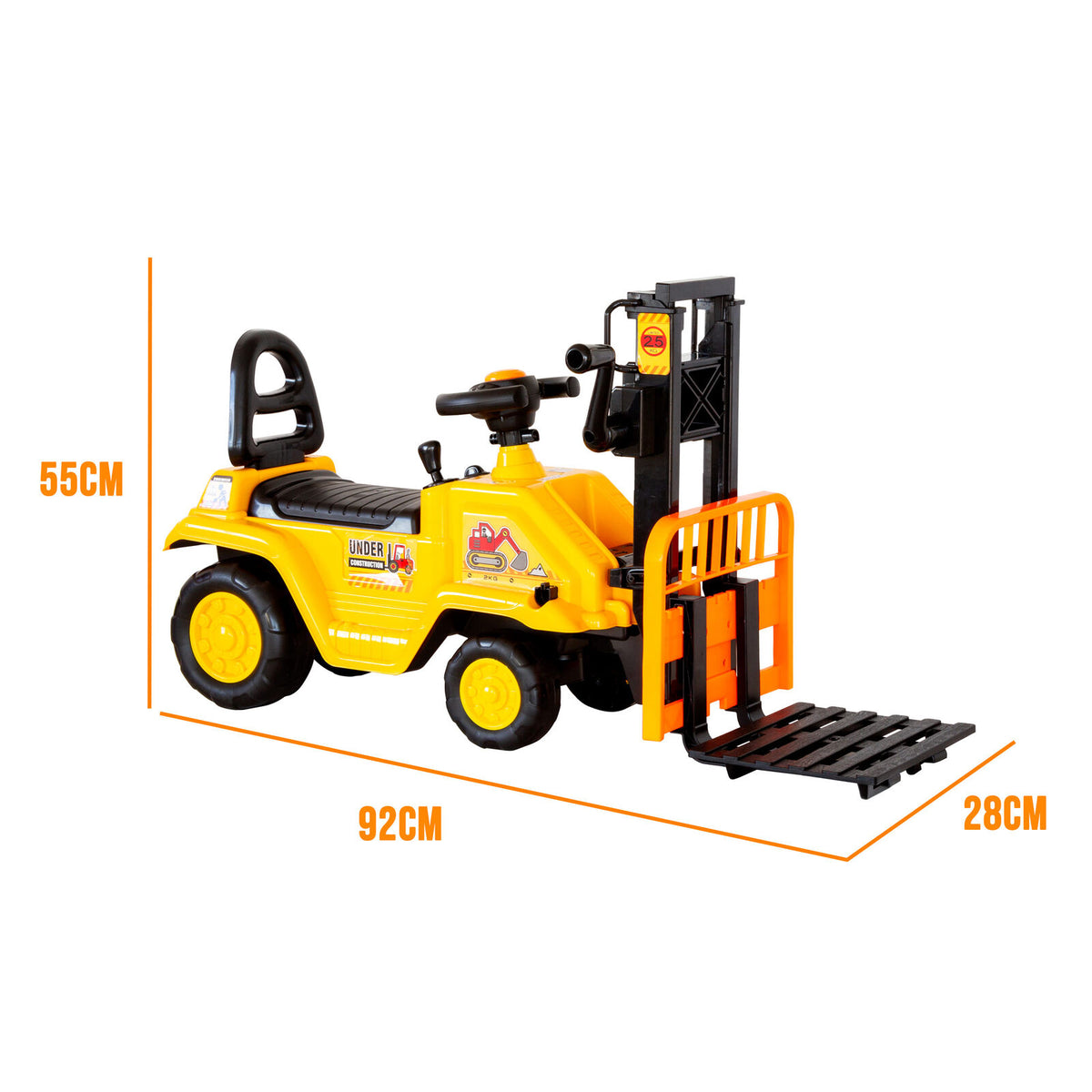 Kids Manual Forklift Ride-On with Working Mast Lift and Pallet