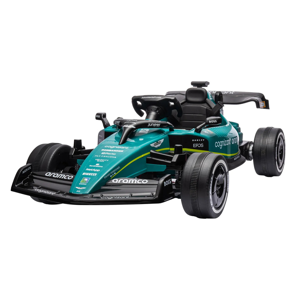 Aston Martin F1 12V Kids Electric Ride-On Race Car, Green