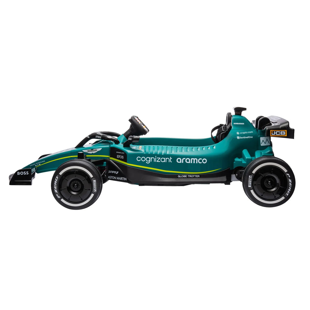 Aston Martin F1 12V Kids Electric Ride-On Race Car, Green