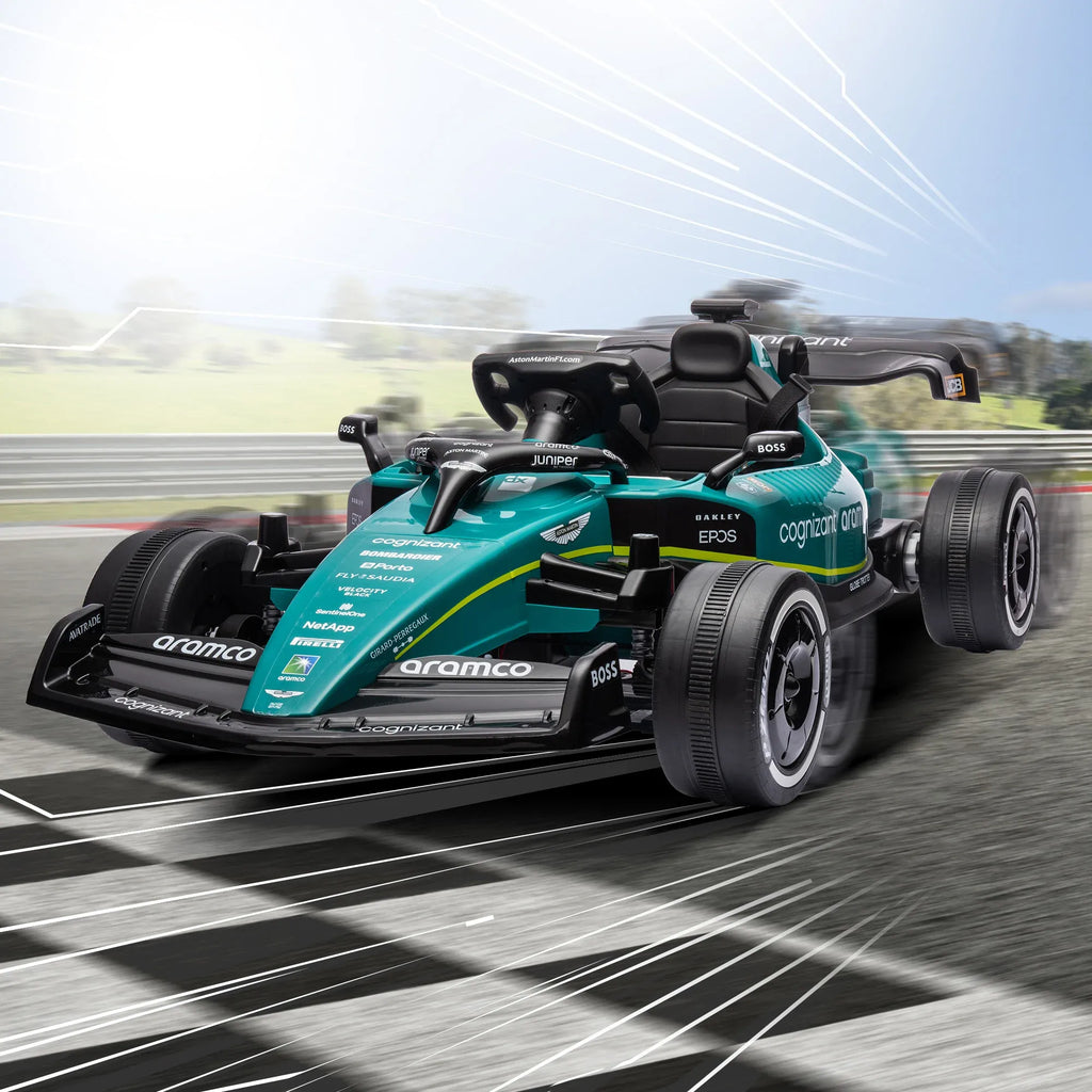 Aston Martin F1 12V Kids Electric Ride-On Race Car, Green