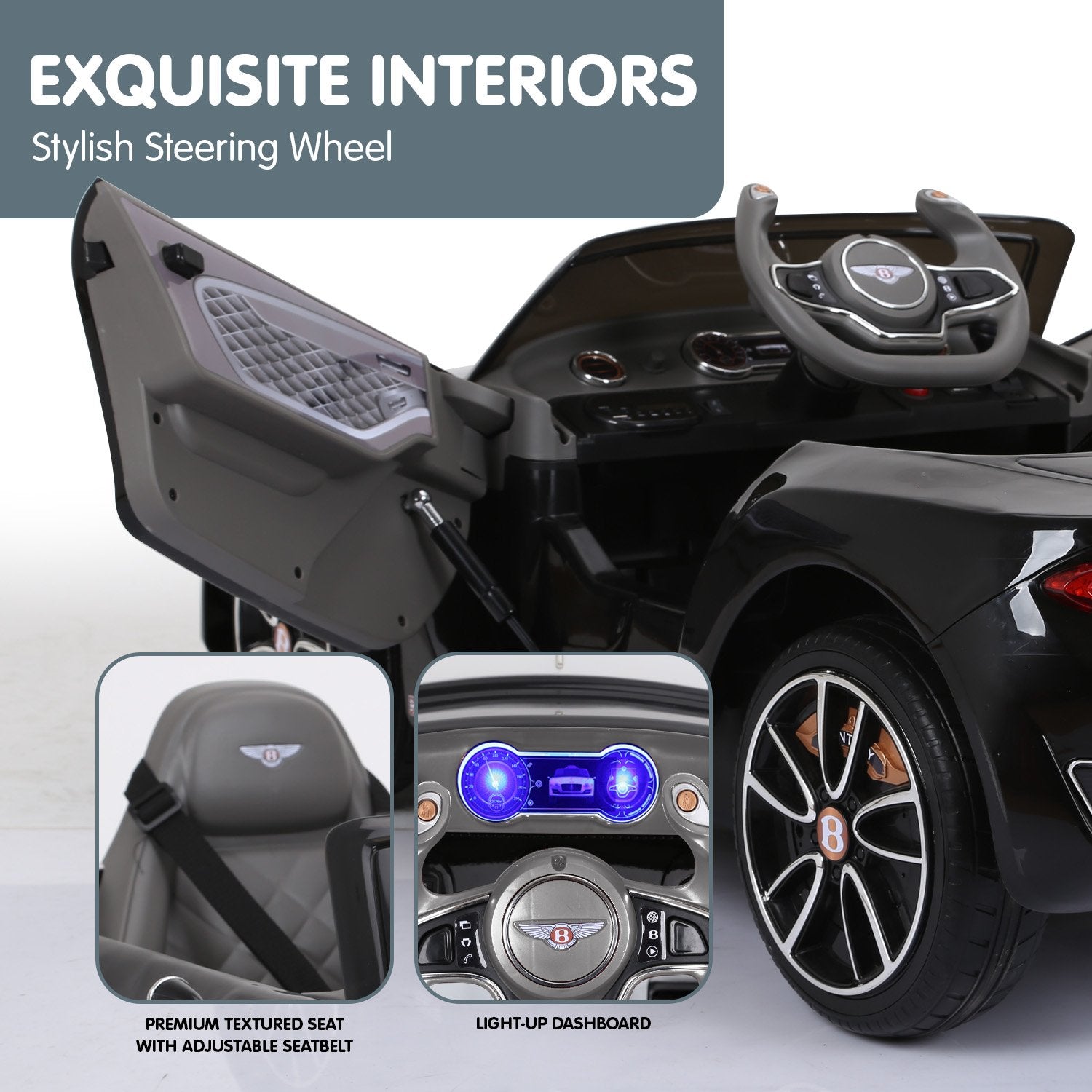 Bentley EXP 12 Speed 6E 6V Kids Electric Ride-On Car, Black