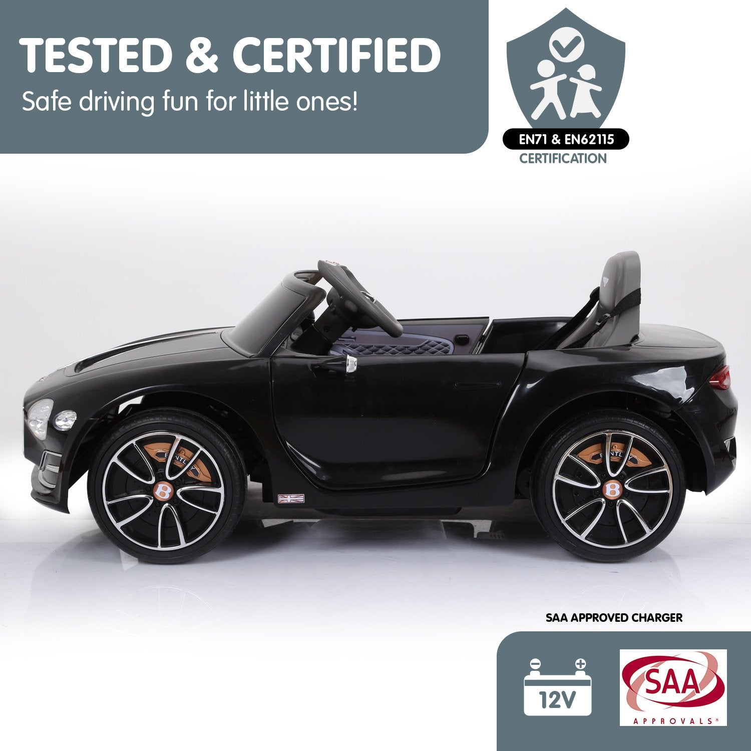 Bentley EXP 12 Speed 6E 6V Kids Electric Ride-On Car, Black