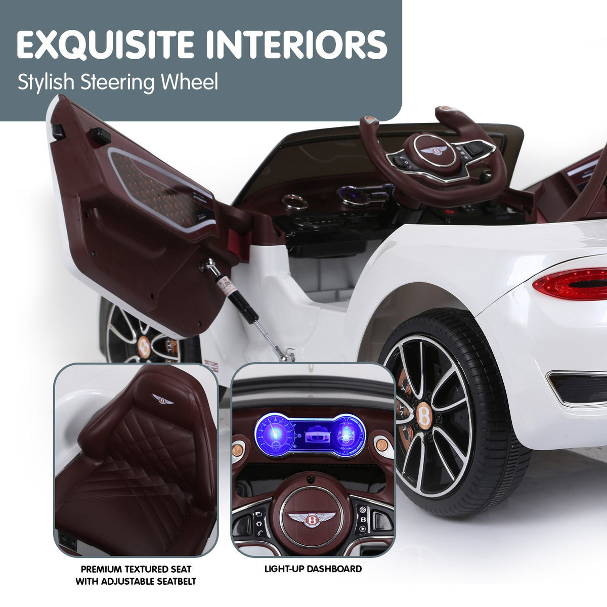 Bentley EXP 12 Speed 6E 6V Kids Electric Ride-On Car, White