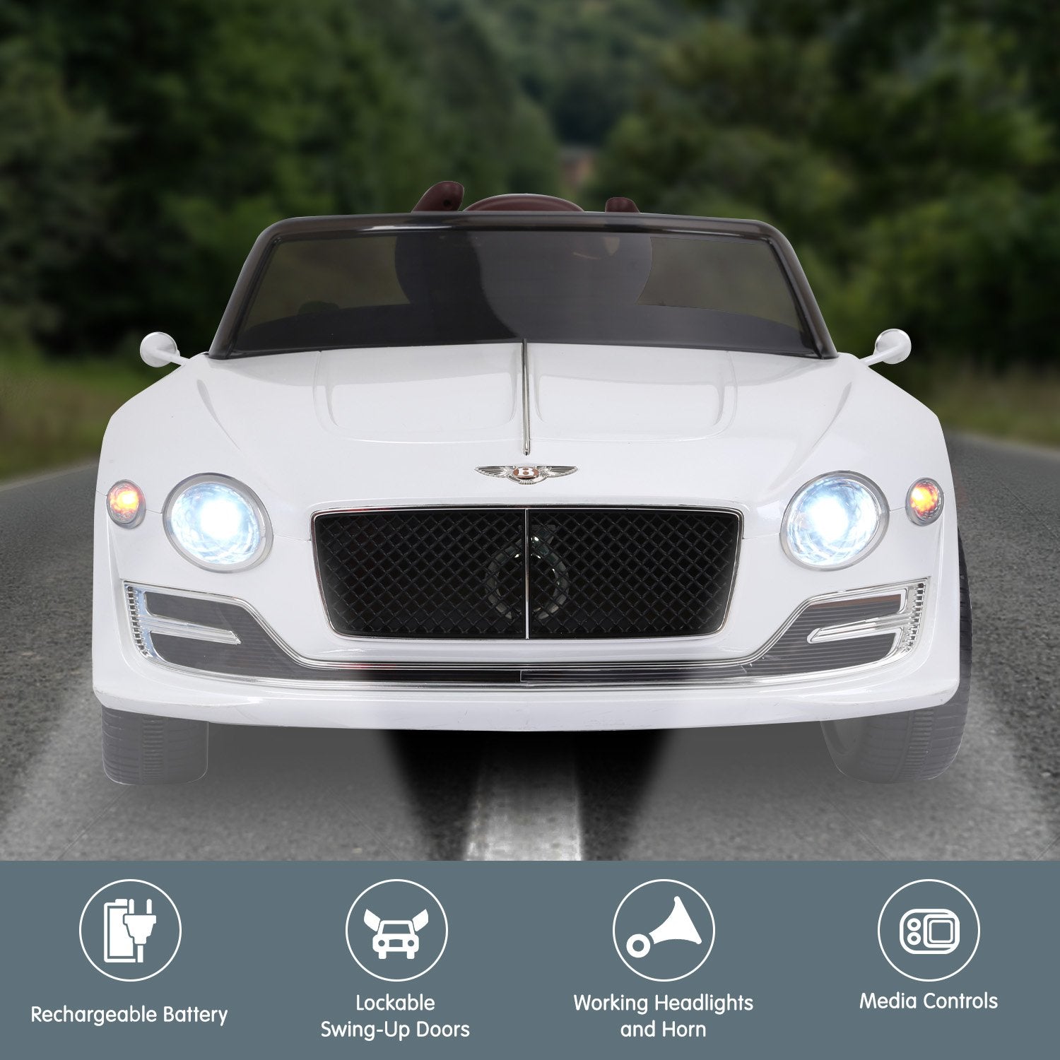 Bentley EXP 12 Speed 6E 6V Kids Electric Ride-On Car, White