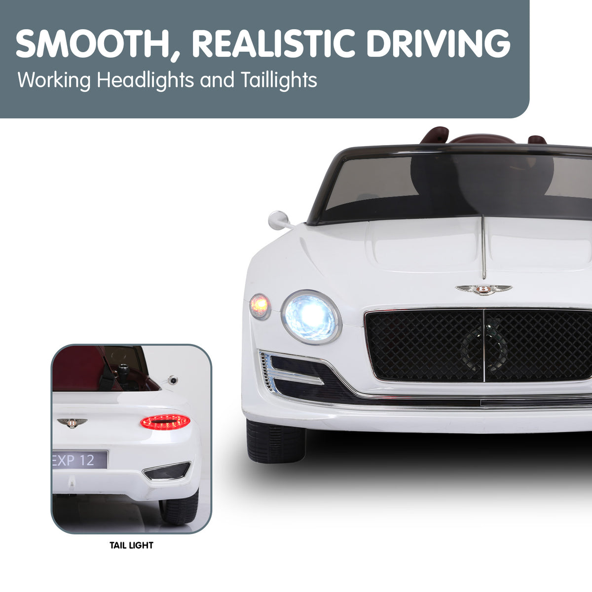 Bentley EXP 12 Speed 6E 6V Kids Electric Ride-On Car, White