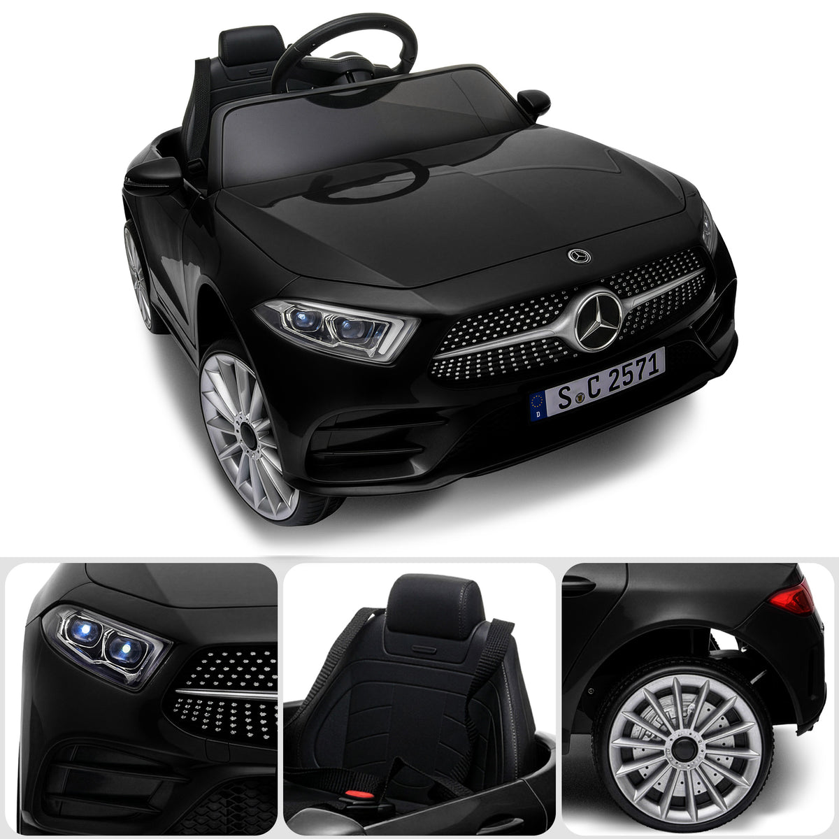 Mercedes-Benz CLS 350 12V Kids Electric Ride-On Car, Black