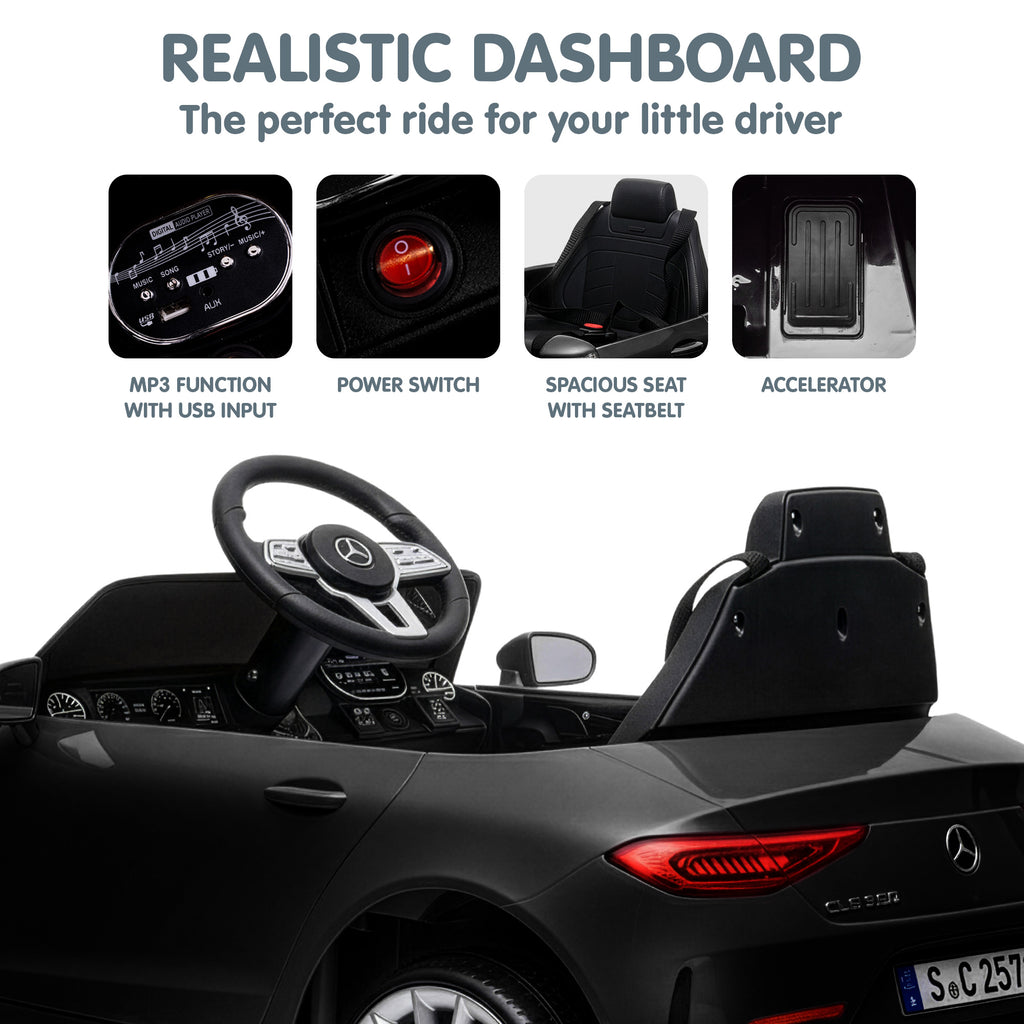 Mercedes-Benz CLS 350 12V Kids Electric Ride-On Car, Black
