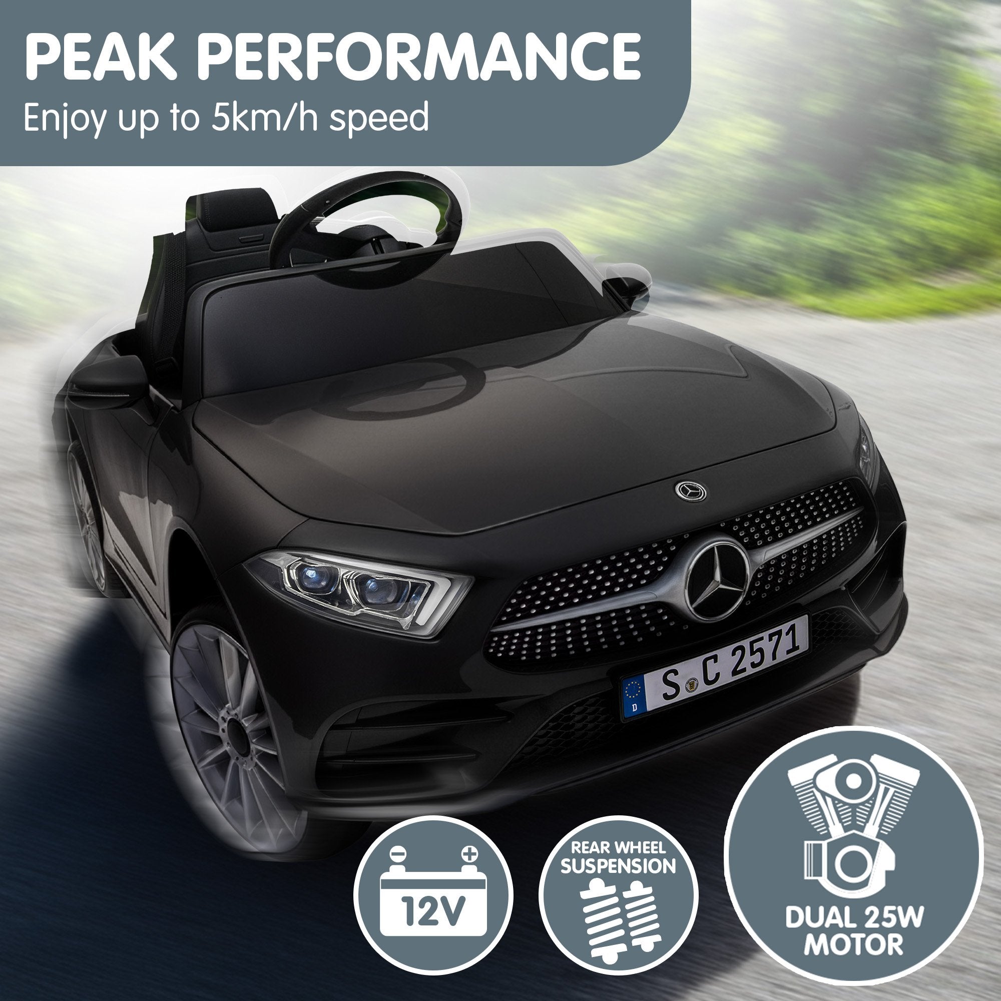 Mercedes-Benz CLS 350 12V Kids Electric Ride-On Car, Black