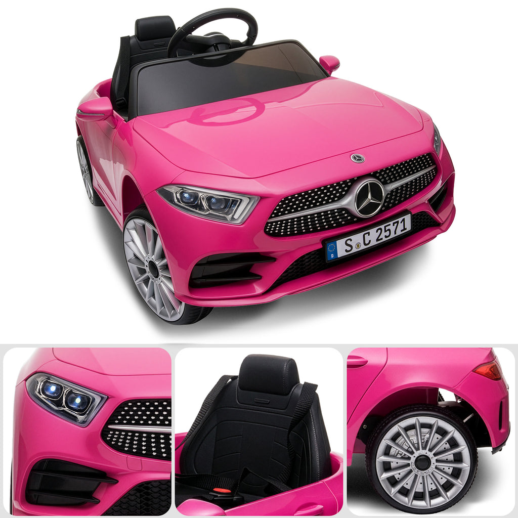 Mercedes-Benz CLS 350 12V Kids Electric Ride-On Car, Pink