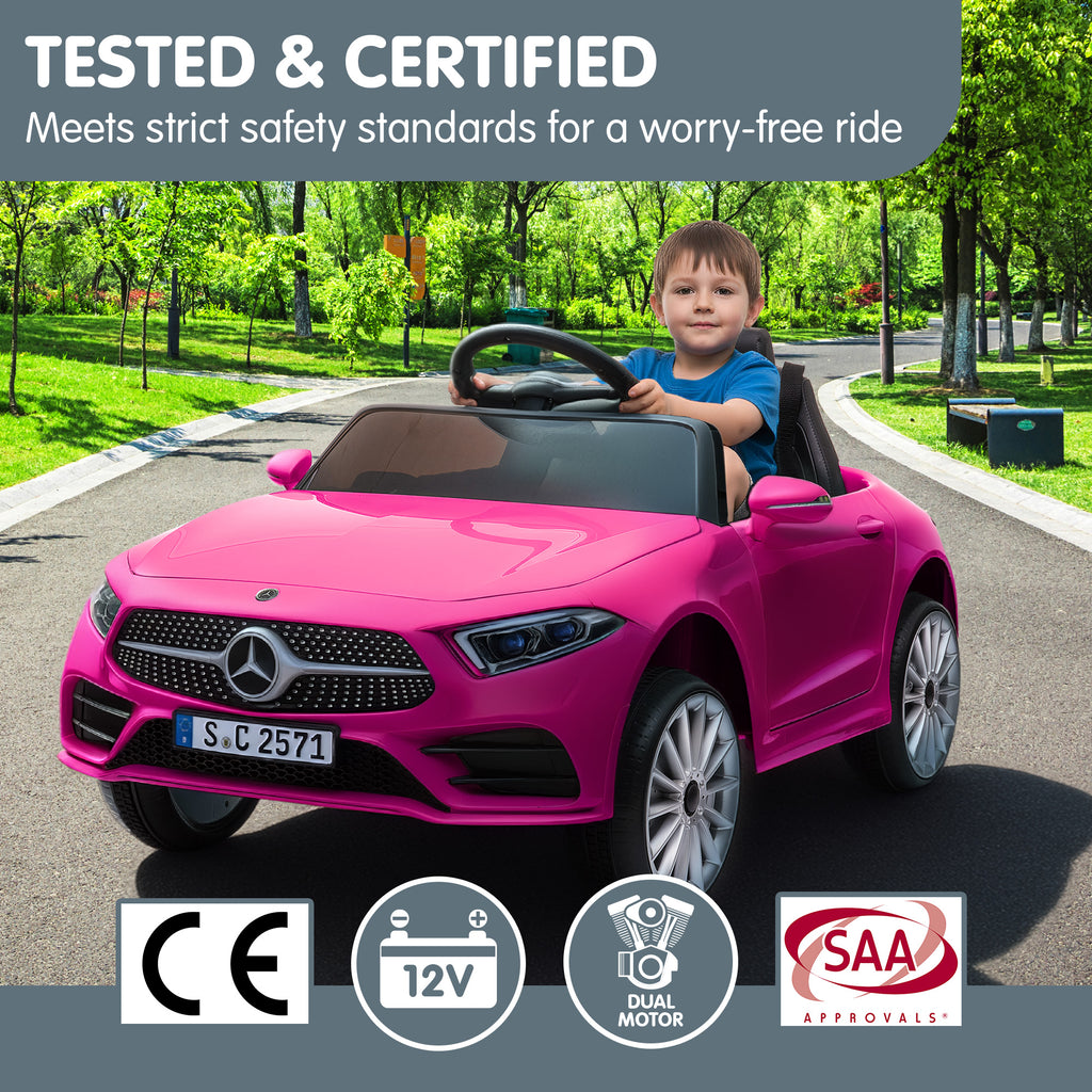 Mercedes-Benz CLS 350 12V Kids Electric Ride-On Car, Pink