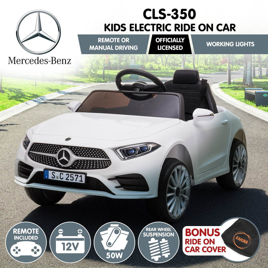 Mercedes-Benz CLS 350 12V Kids Electric Ride-On Car, White