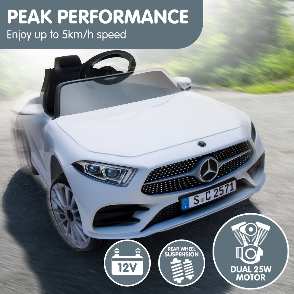 Mercedes-Benz CLS 350 12V Kids Electric Ride-On Car, White