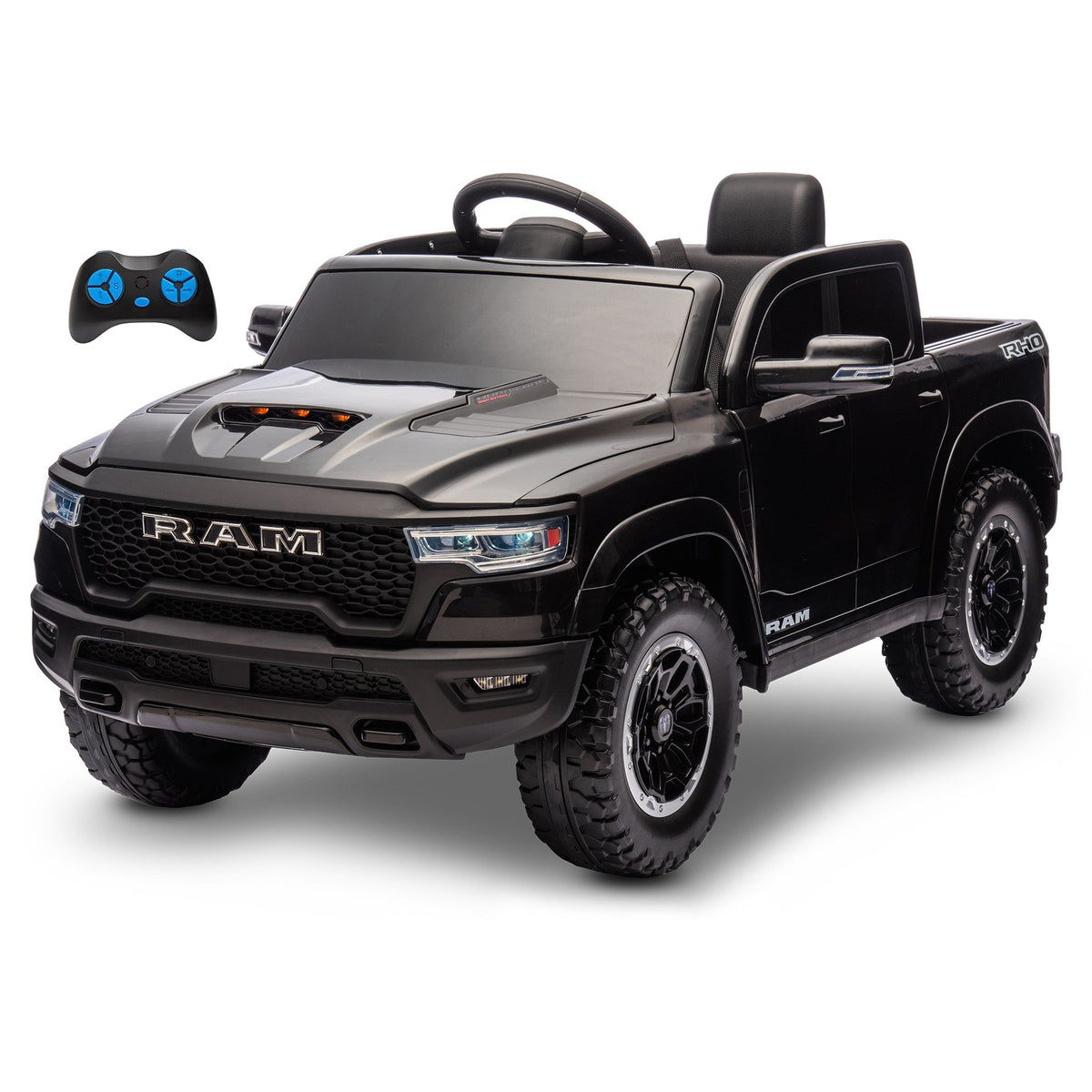 RAM 1500 RHO 12V Kids Electric Ride-On Car, Black