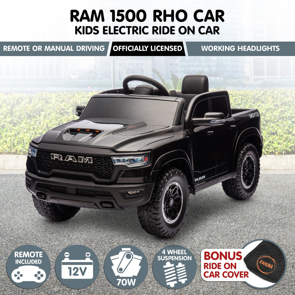 RAM 1500 RHO 12V Kids Electric Ride-On Car, Black