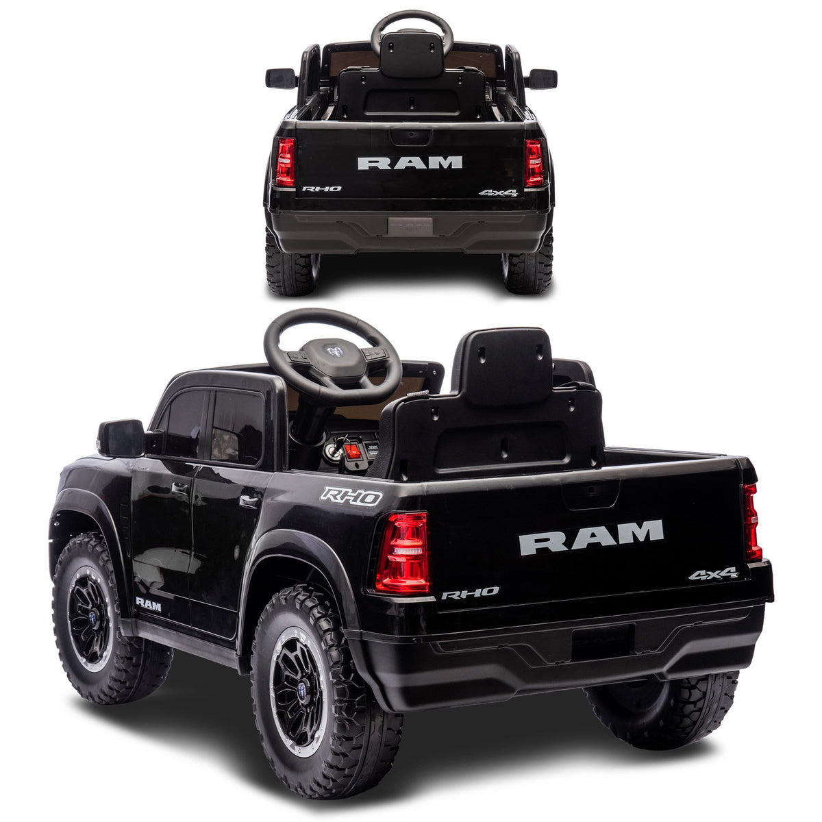 RAM 1500 RHO 12V Kids Electric Ride-On Car, Black