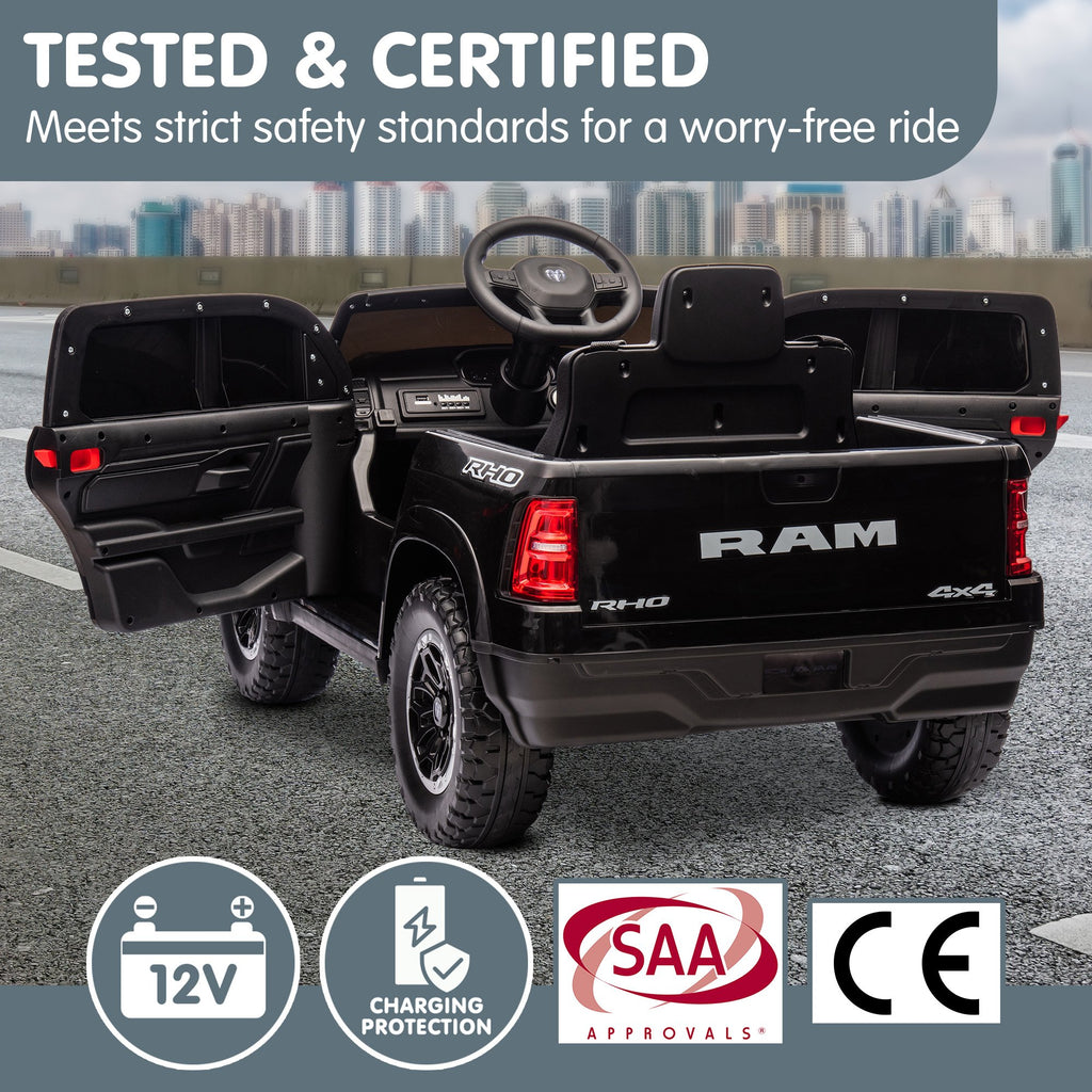 RAM 1500 RHO 12V Kids Electric Ride-On Car, Black