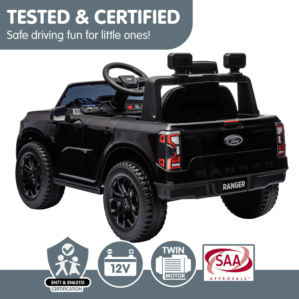 Ford Ranger 12V Kids Electric Ride-On Car, Black