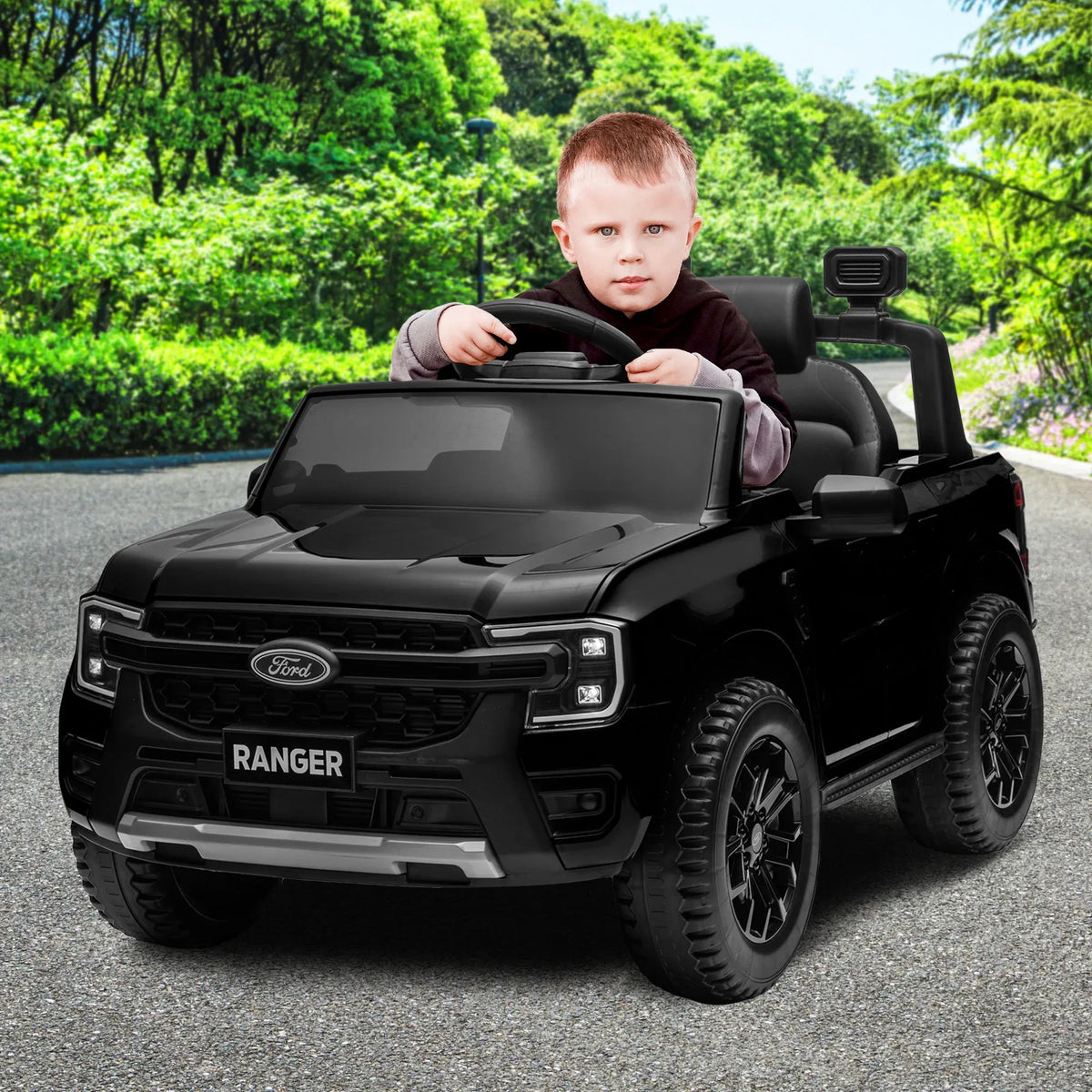 Ford Ranger 12V Kids Electric Ride-On Car, Black