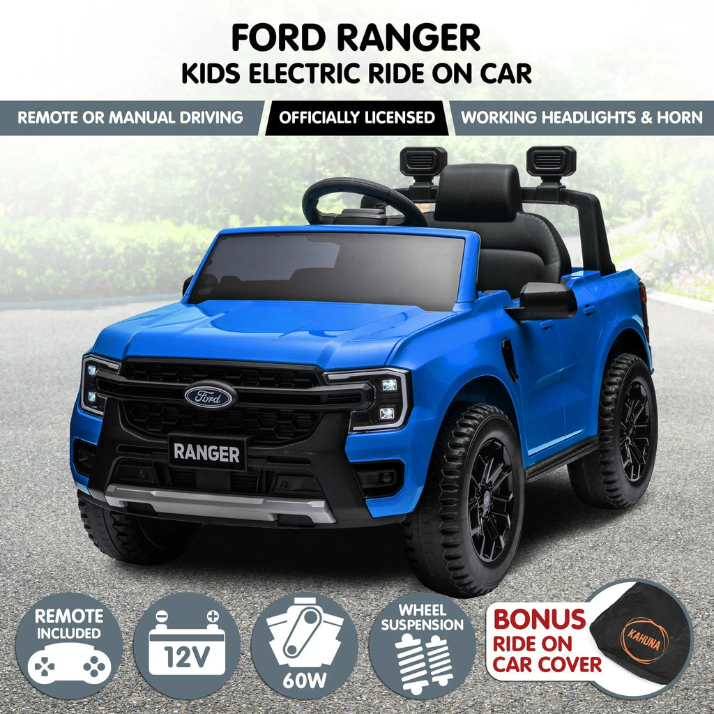 Ford Ranger 12V Kids Electric Ride-On Car, Blue