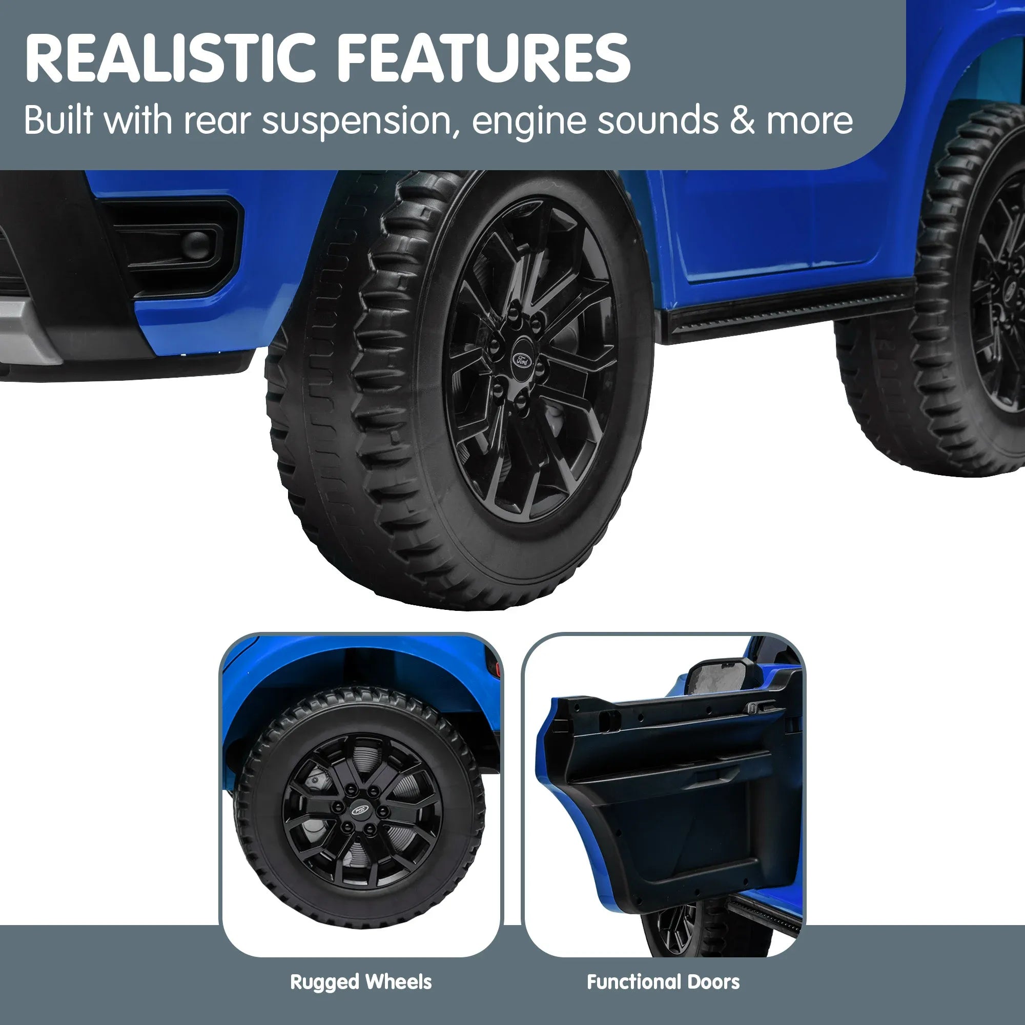 Ford Ranger 12V Kids Electric Ride-On Car, Blue