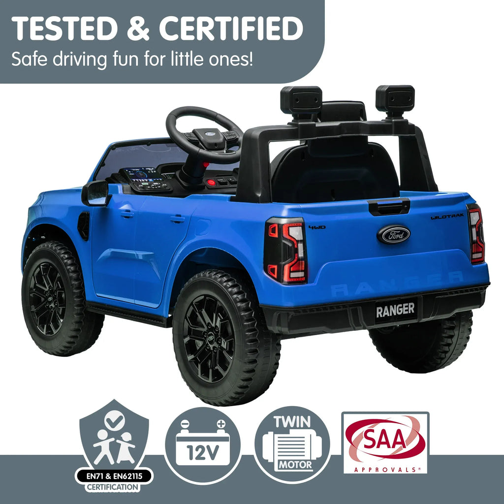 Ford Ranger 12V Kids Electric Ride-On Car, Blue