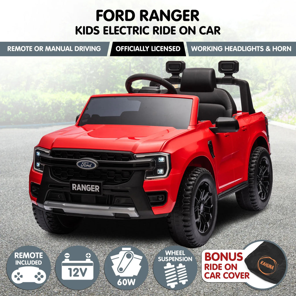 Ford Ranger 12V Kids Electric Ride-On Car, Red