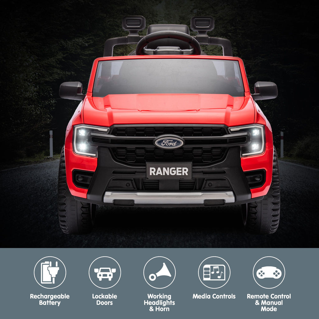 Ford Ranger 12V Kids Electric Ride-On Car, Red