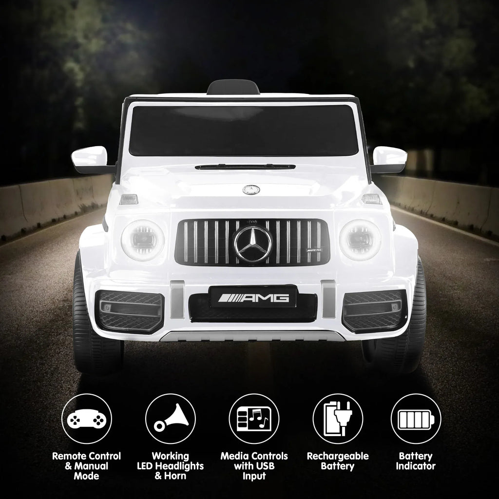 Mercedes-Benz AMG G63 12V Kids Electric Ride-On Car, White