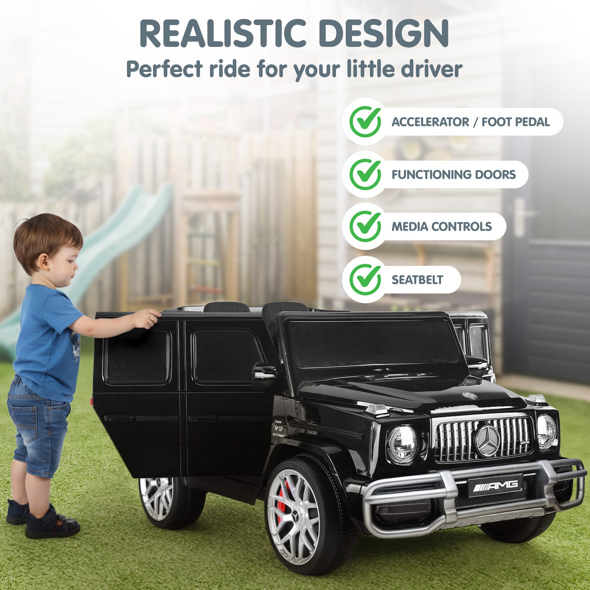 Mercedes-Benz AMG G63 24V Kids Electric Ride-On Car, Black
