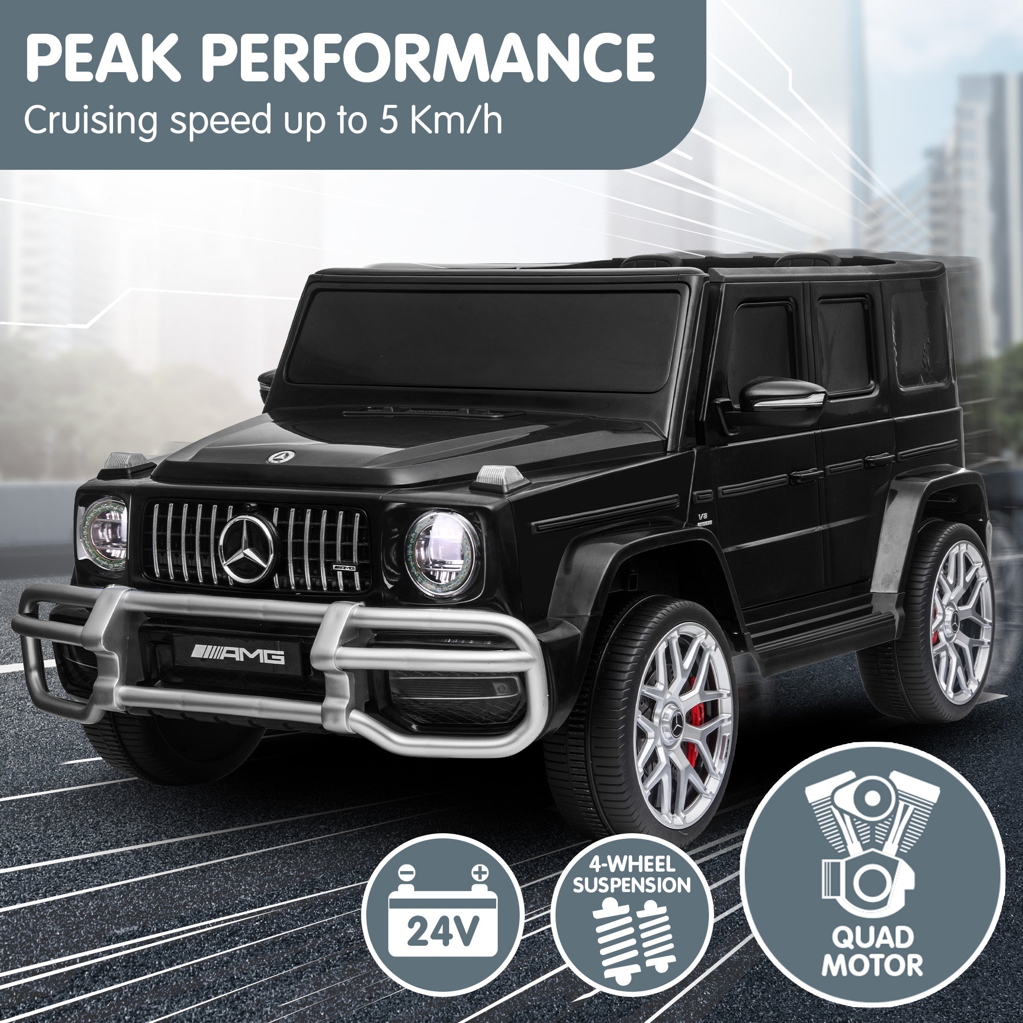 Mercedes-Benz AMG G63 24V Kids Electric Ride-On Car, Black