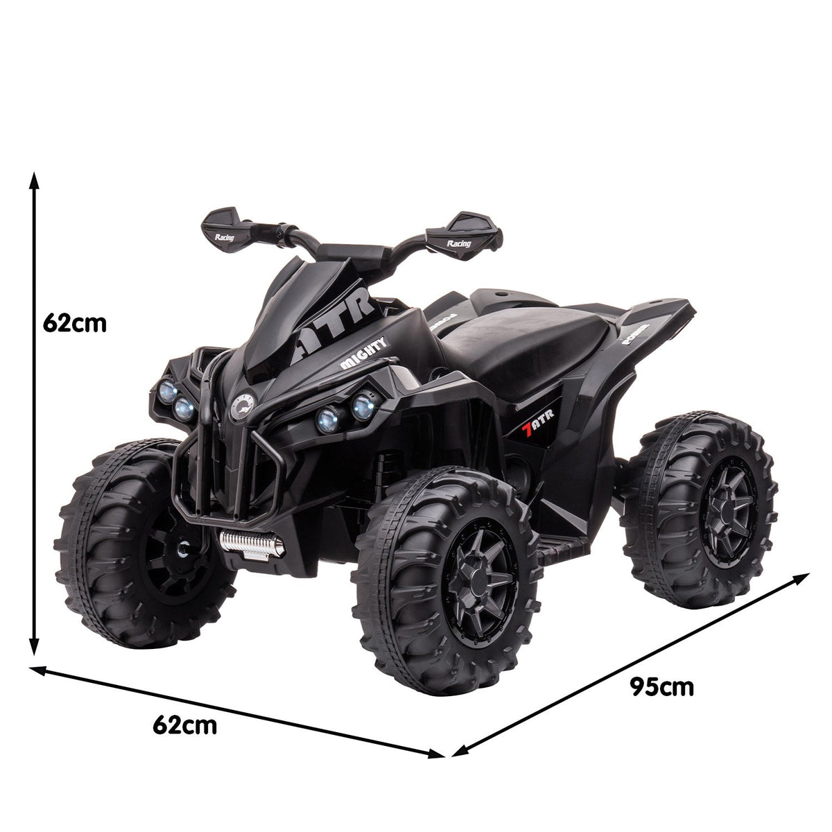 GTS99 12V Kids Electric Ride-On Quad Bike, Black