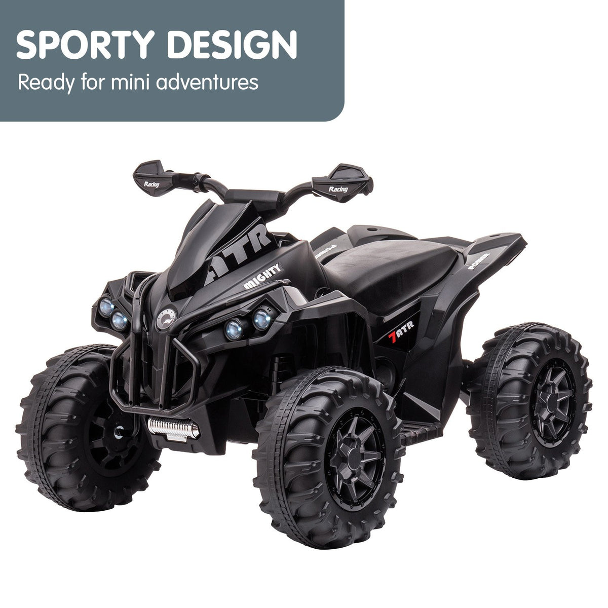 GTS99 12V Kids Electric Ride-On Quad Bike, Black