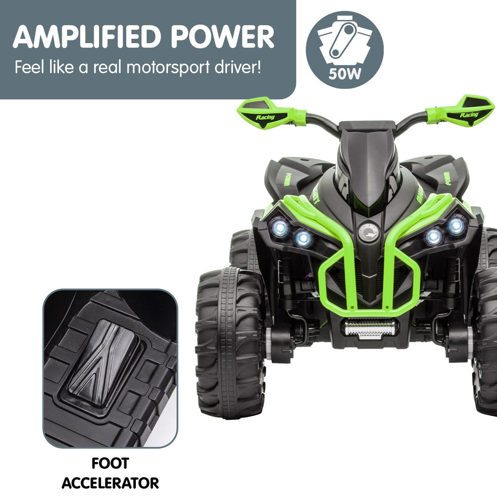 GTS99 12V Kids Electric Ride-On Quad Bike, Green