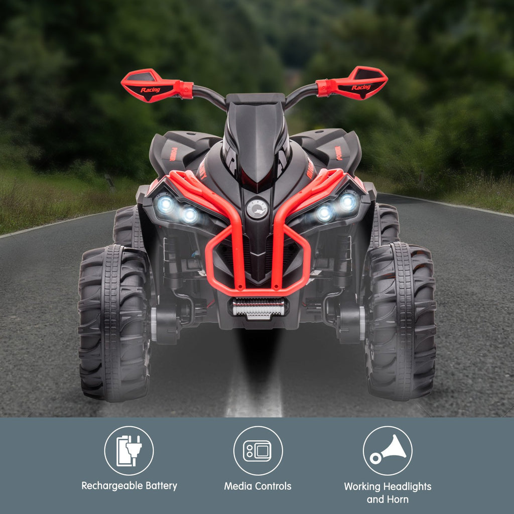 GTS99 12V Kids Electric Ride-On Quad Bike, Red
