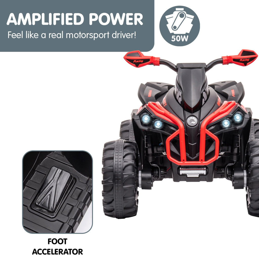 GTS99 12V Kids Electric Ride-On Quad Bike, Red