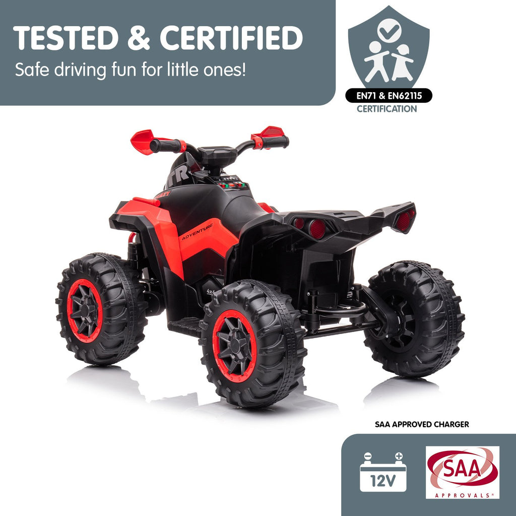 GTS99 12V Kids Electric Ride-On Quad Bike, Red