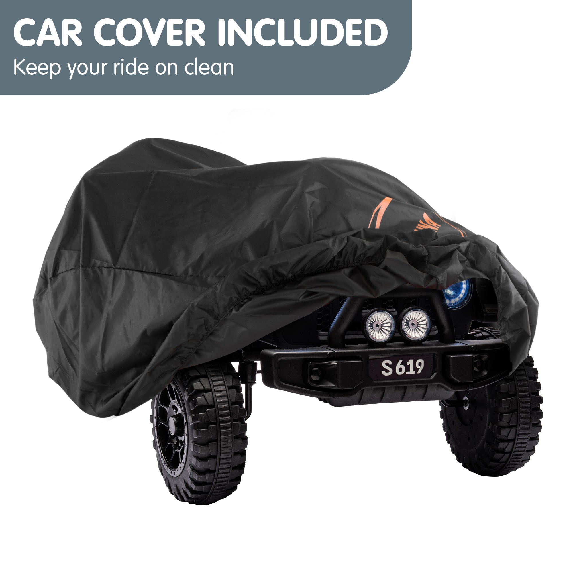 S619 Gravity 12V Jeep-Inspired Kids Electric Ride-On Car, Black