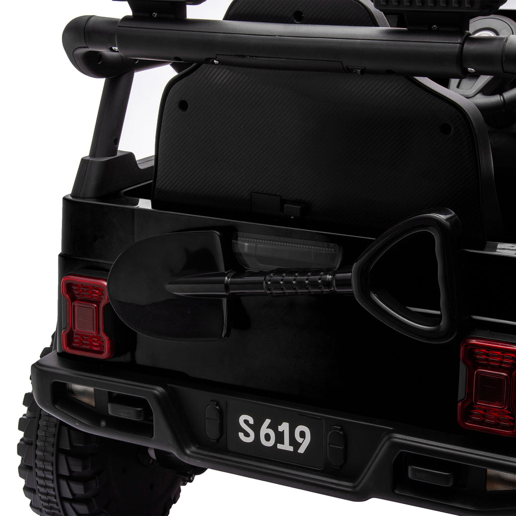 S619 Gravity 12V Jeep-Inspired Kids Electric Ride-On Car, Black