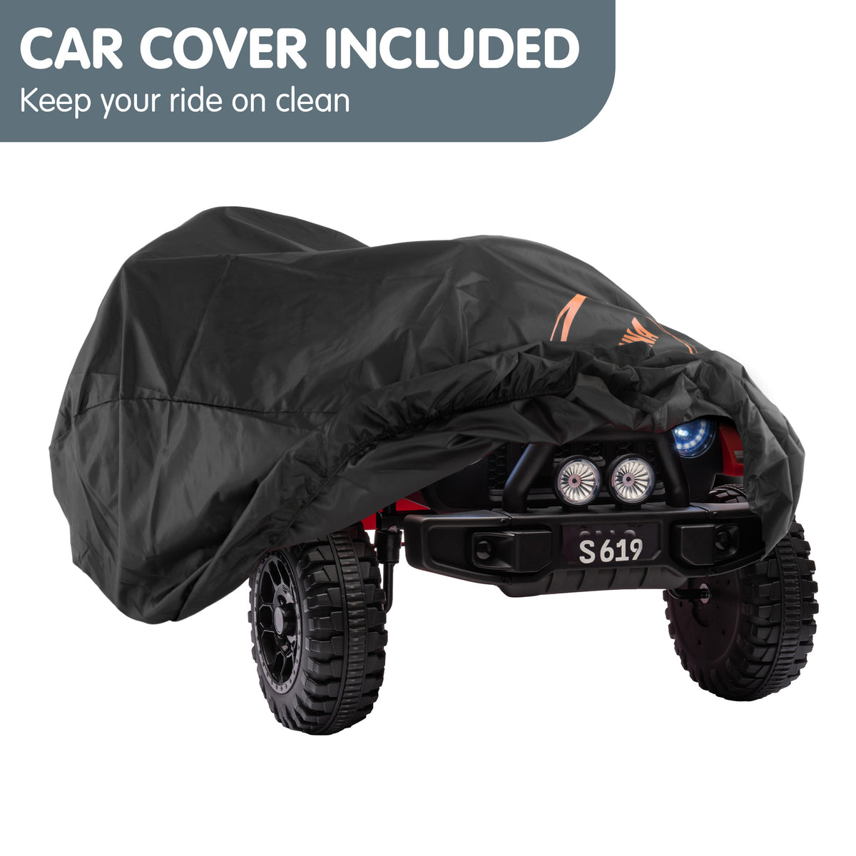 S619 Gravity 12V Jeep-Inspired Kids Electric Ride-On Car, Red