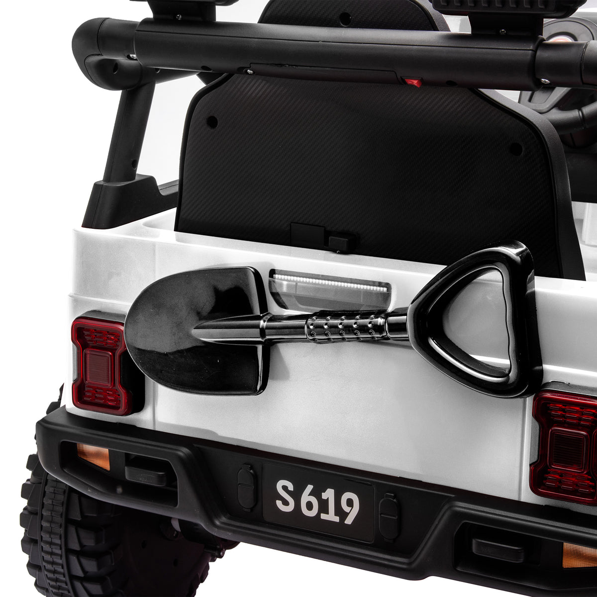 S619 Gravity 12V Jeep-Inspired Kids Electric Ride-On Car, White
