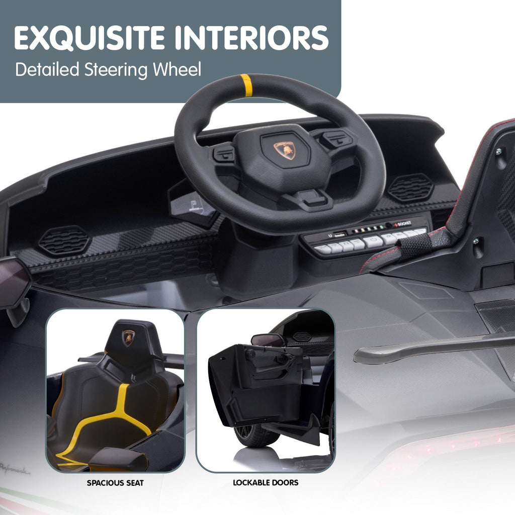 Lamborghini Performante 12V Kids Electric Ride-On Car, Black