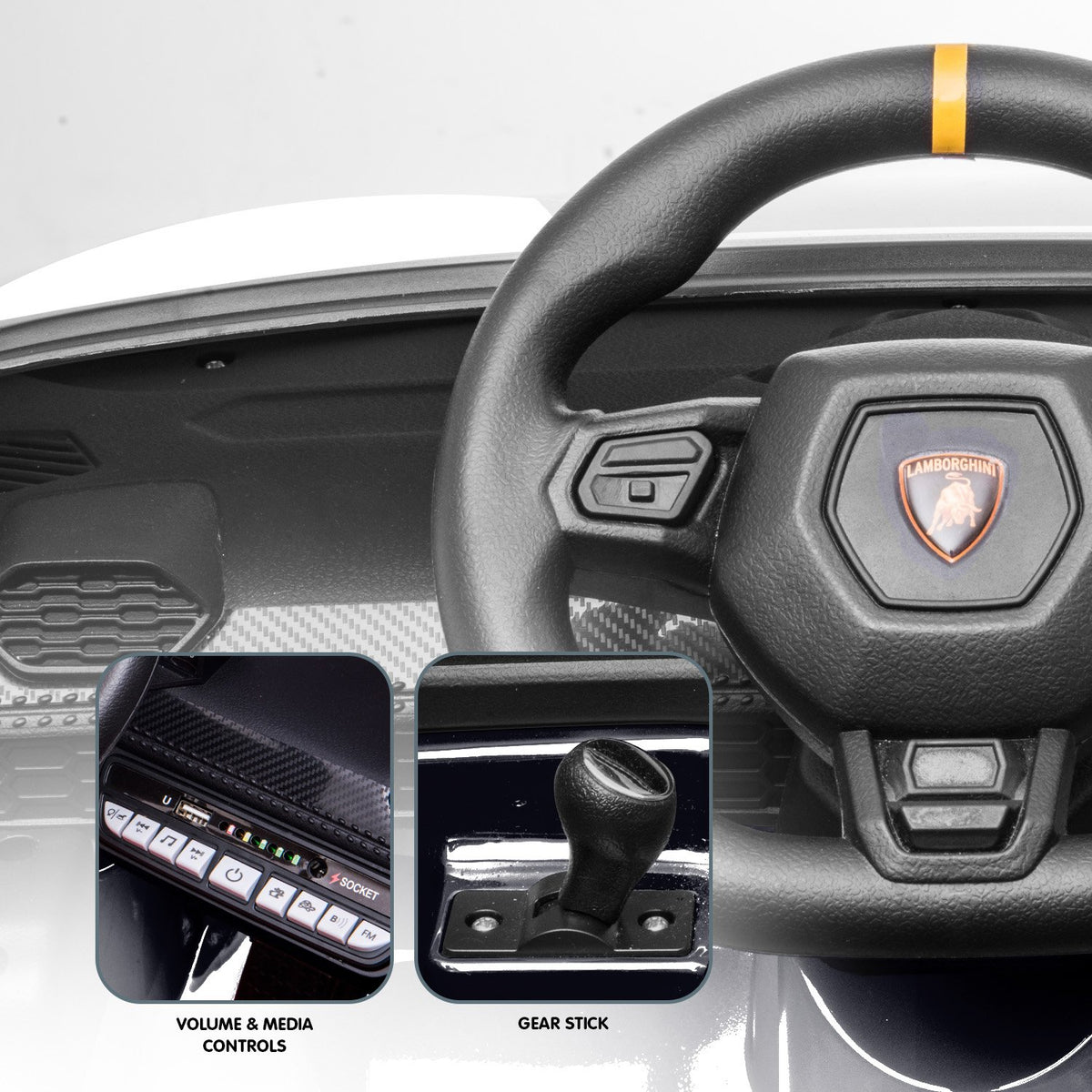 Lamborghini Performante 12V Kids Electric Ride-On Car, Black